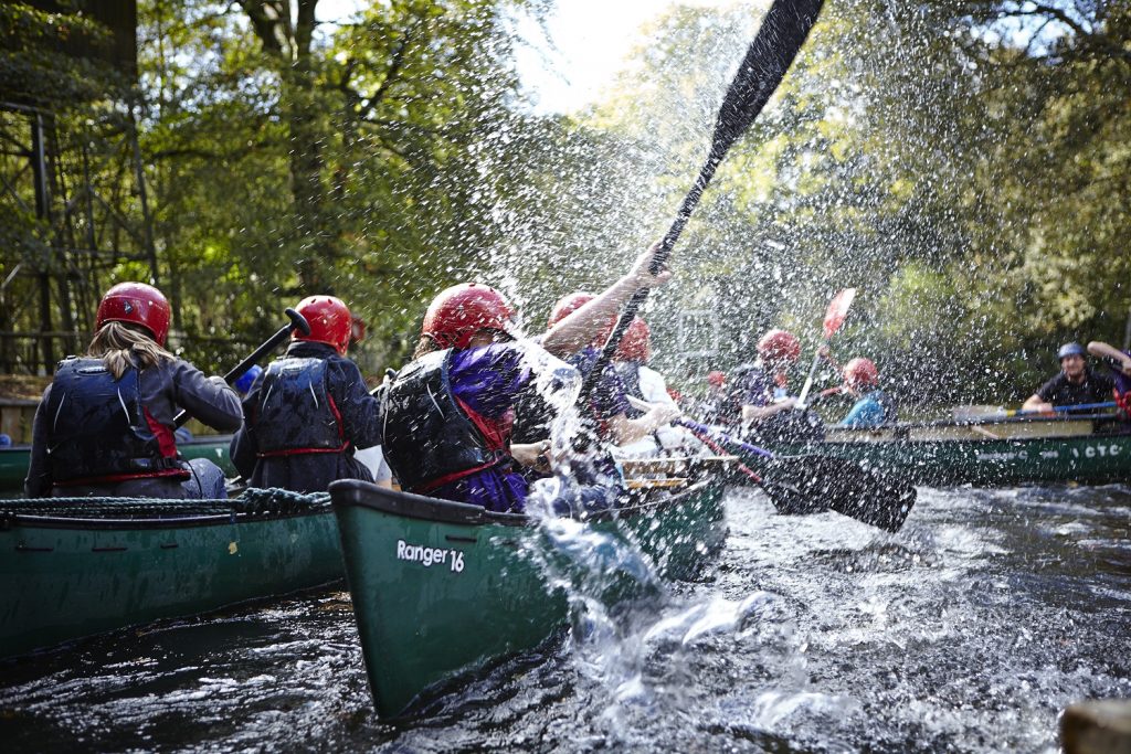 Scouts in canoes