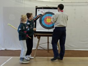 Highweek Cubs scoring at archery