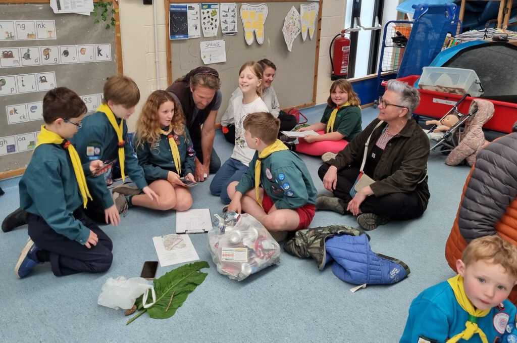 1st Chudleigh Scout Group recycling activity