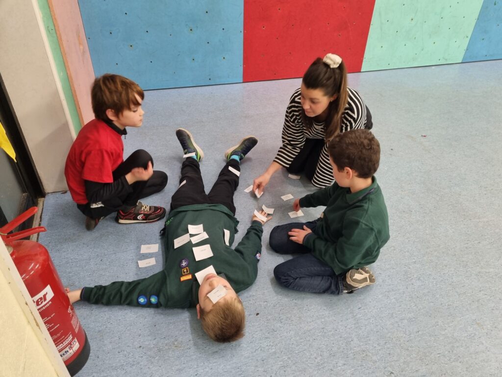 1st Chudleigh Cubs labelling parts of the body