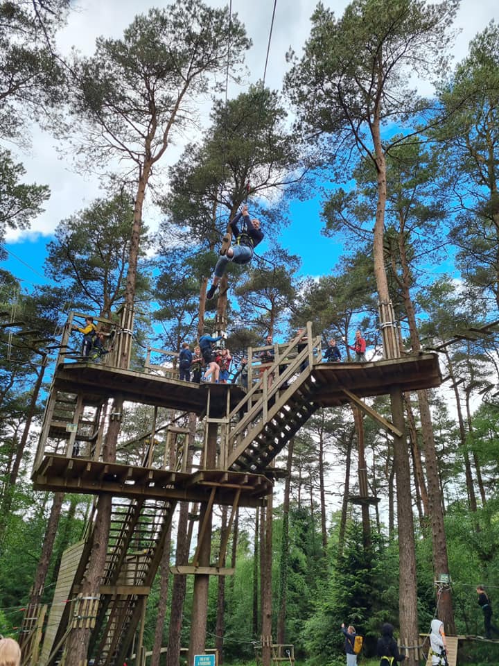 1st Chudleigh Scouts on a zip wire